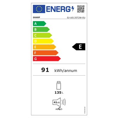 Sharp SJ-UE135T2W-EU egyajtós hűtőszekrény Sharp SJ-UE135T2W-EU egyajtós hűtőszekrény
