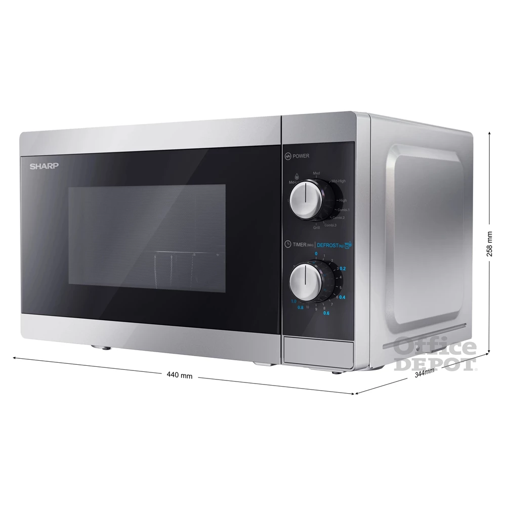 Sharp YC-MG01ES 1000W 20L ezüst grillezős mikrohullámú sütő