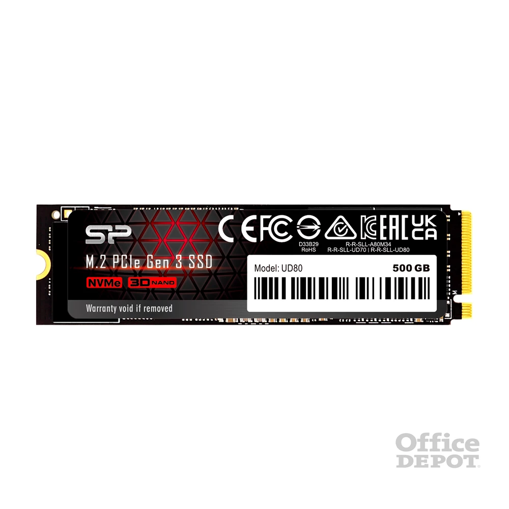 Silicon Power 500GB M.2 2280 PCIe Gen 3x4 NVMe UD80 (SP500GBP34UD8005) SSD