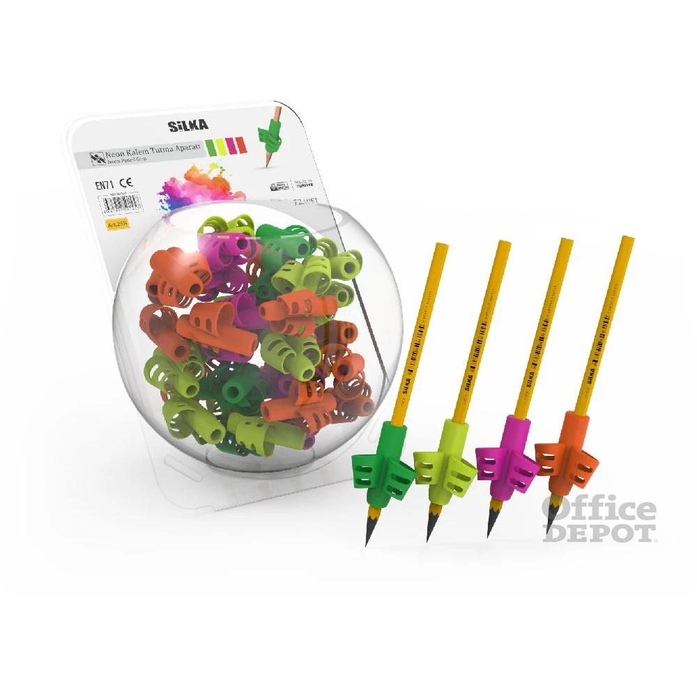 Silka neon színű fogássegítő szilikon ceruza markolat