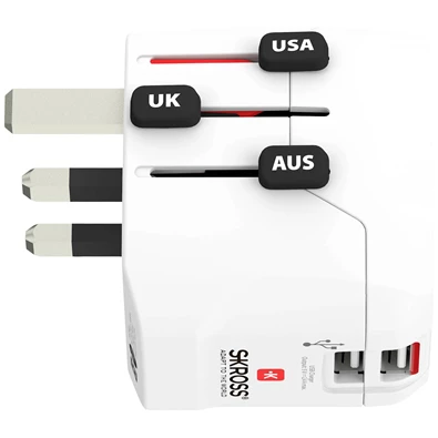 Skross PROLIGHTUSB-2A utazó adapter Skross PROLIGHTUSB-2A utazó adapter