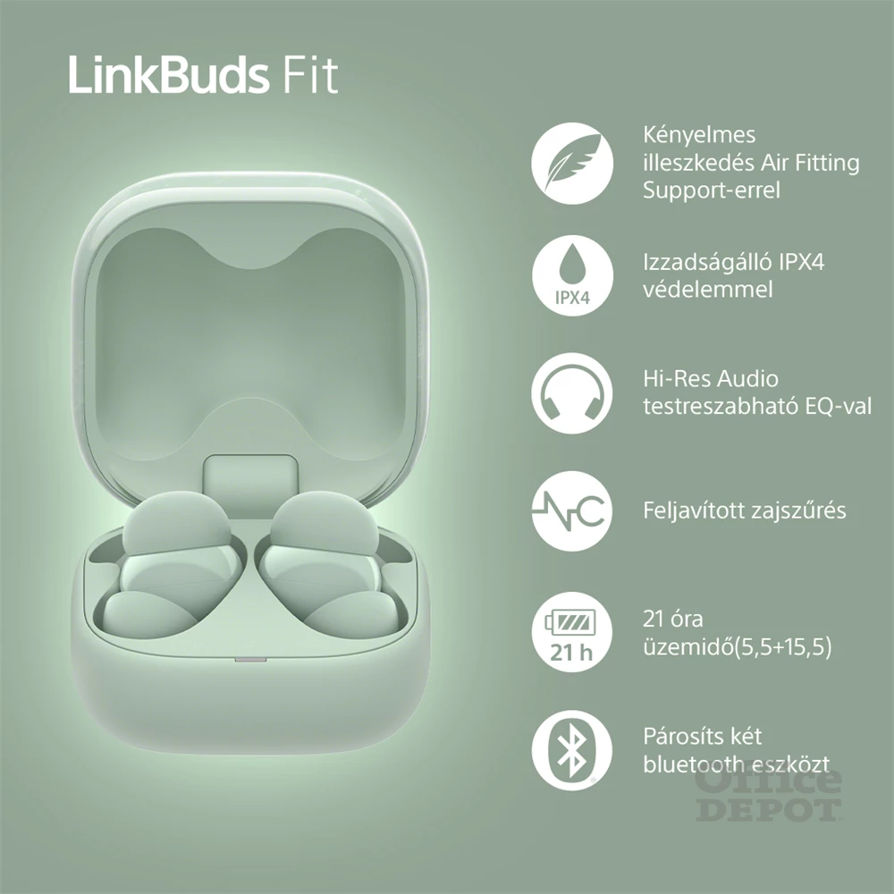 Sony WF-LS910N Linkbuds Fit zajszürős True Wireless Bluetooth zöld fülhallgató