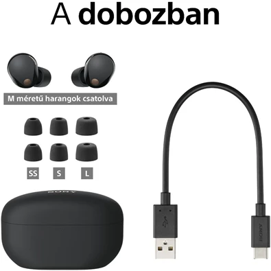 Sony WF1000XM5B.CE7 True Wireless Bluetooth zajszűrős fekete fülhallgató Sony WF1000XM5B.CE7 True Wireless Bluetooth zajszűrős fekete fülhallgató