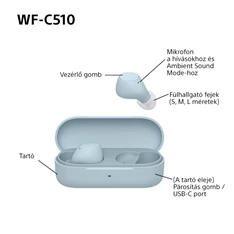 Sony WFC510L.CE7 True Wireless Bluetooth kék fülhallgató Sony WFC510L.CE7 True Wireless Bluetooth kék fülhallgató