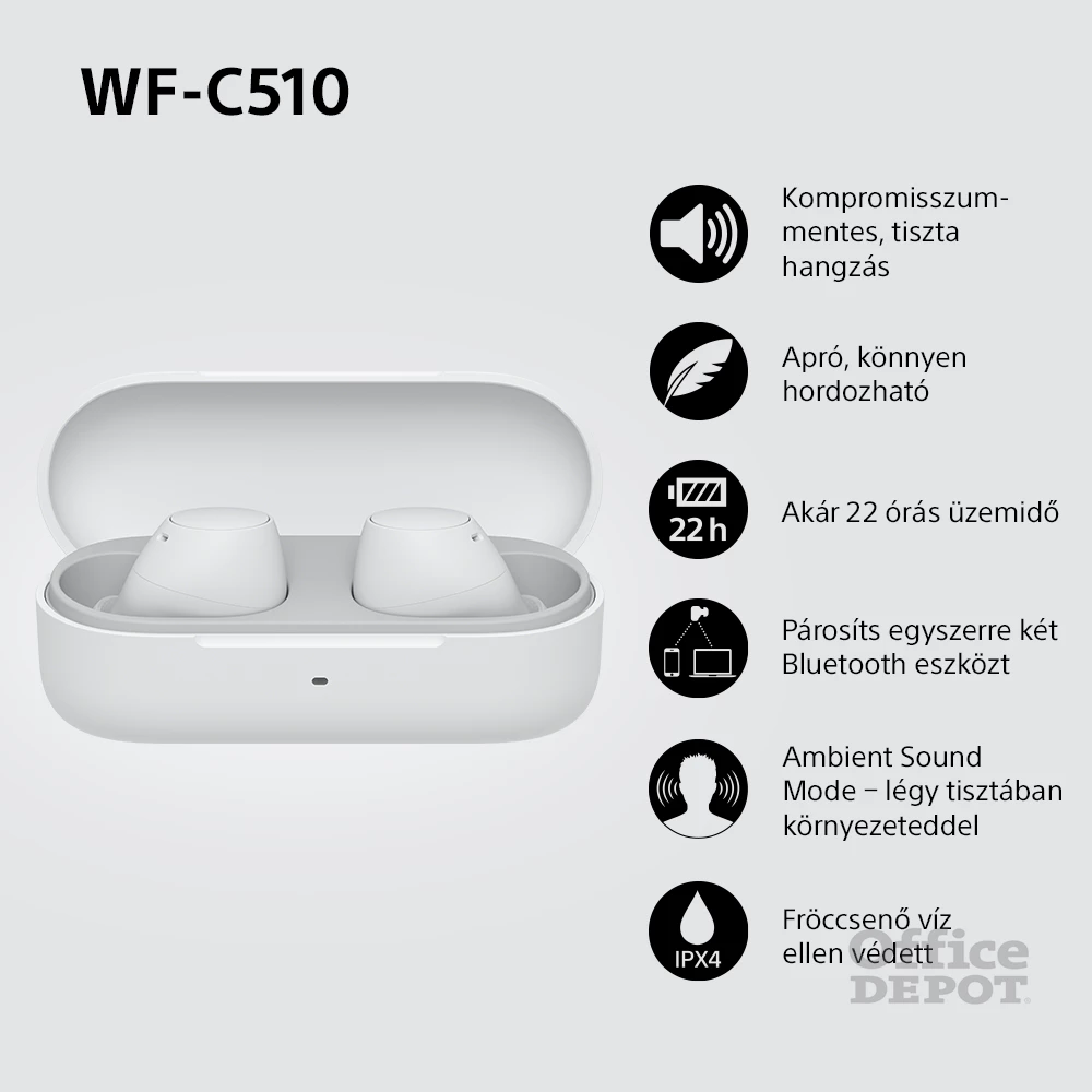 Sony WFC510W.CE7 True Wireless Bluetooth fehér fülhallgató