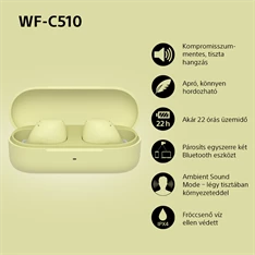 Sony WFC510Y.CE7 True Wireless Bluetooth sárga fülhallgató