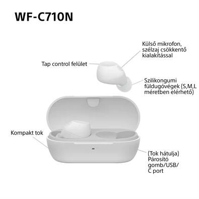 Sony WFC710 True Wireless Bluetooth zajszűrős fehér fülhallgató