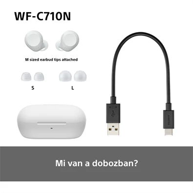 Sony WFC710 True Wireless Bluetooth zajszűrős fehér fülhallgató