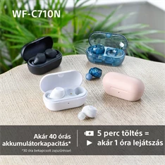 Sony WFC710 True Wireless Bluetooth zajszűrős üvegkék fülhallgató Sony WFC710 True Wireless Bluetooth zajszűrős üvegkék fülhallgató