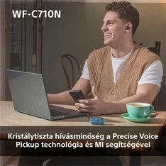 Sony WFC710 True Wireless Bluetooth zajszűrős üvegkék fülhallgató Sony WFC710 True Wireless Bluetooth zajszűrős üvegkék fülhallgató