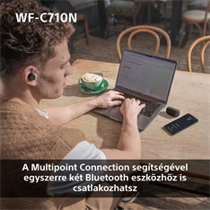 Sony WFC710 True Wireless Bluetooth zajszűrős üvegkék fülhallgató Sony WFC710 True Wireless Bluetooth zajszűrős üvegkék fülhallgató
