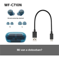 Sony WFC710 True Wireless Bluetooth zajszűrős üvegkék fülhallgató Sony WFC710 True Wireless Bluetooth zajszűrős üvegkék fülhallgató
