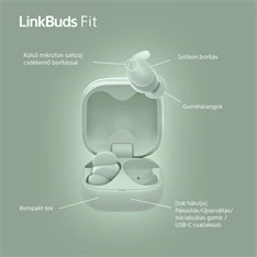Sony WF-LS910N Linkbuds Fit zajszürős True Wireless Bluetooth zöld fülhallgató Sony WF-LS910N Linkbuds Fit zajszürős True Wireless Bluetooth zöld fülhallgató
