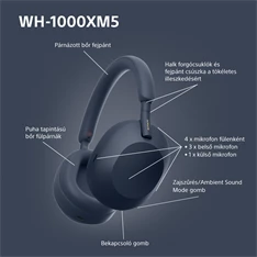 Sony WH-1000XM5 Bluetooth éjkék fejhallgató Sony WH-1000XM5 Bluetooth éjkék fejhallgató