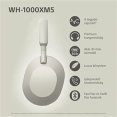 Sony WH-1000XM5 Bluetooth platina ezüst fejhallgató Sony WH-1000XM5 Bluetooth platina ezüst fejhallgató