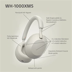 Sony WH-1000XM5 Bluetooth platina ezüst fejhallgató Sony WH-1000XM5 Bluetooth platina ezüst fejhallgató
