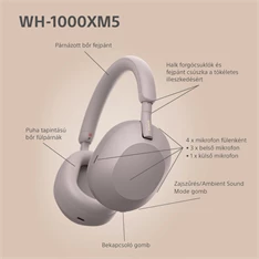 Sony WH-1000XM5 Bluetooth rózsaszín fejhallgató Sony WH-1000XM5 Bluetooth rózsaszín fejhallgató