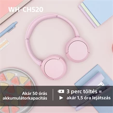 Sony WH-CH520 Bluetooth rózsaszín fejhallgató Sony WH-CH520 Bluetooth rózsaszín fejhallgató