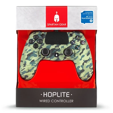 Spartan Gear 2807576 Hoplite PS4 vezetékes terepmintás zöld kontroller Spartan Gear 2807576 Hoplite PS4 vezetékes terepmintás zöld kontroller