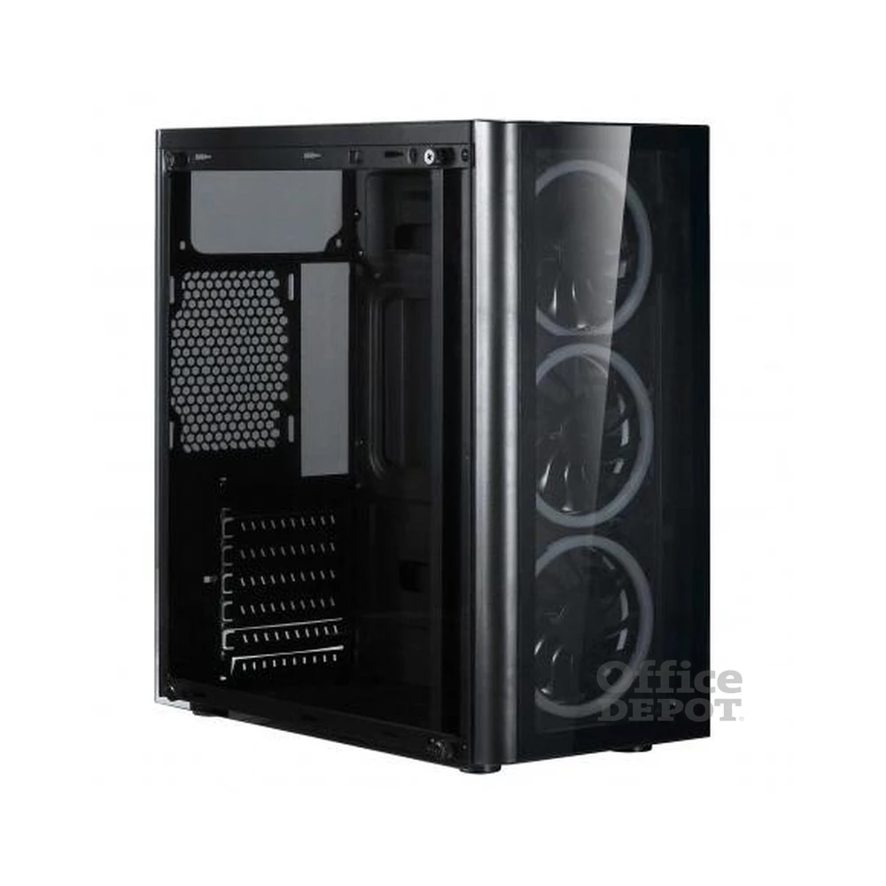 Spire SP-EW7022G/WU3-3RGB Fekete/RGB  (Táp nélküli) ATX ház