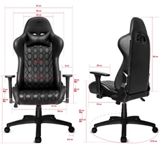 Spirit of Gamer BLACKHAWK Leather fekete bőr gamer szék Spirit of Gamer BLACKHAWK Leather fekete bőr gamer szék