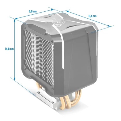 Spirit of Gamer CPU AIRCOOLER PRO ARGB aluminium/réz processzor hűtő (Újracsomagolt) Spirit of Gamer CPU AIRCOOLER PRO ARGB aluminium/réz processzor hűtő (Újracsomagolt)