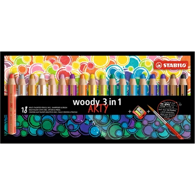 Stabilo ARTY Woody 3in1 18db-os vegyes színű krétaceruza Stabilo ARTY Woody 3in1 18db-os vegyes színű krétaceruza