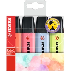Stabilo BOSS ORIGINAL Pastel V2 4db-os vegyes színű szövegkiemelő Stabilo BOSS ORIGINAL Pastel V2 4db-os vegyes színű szövegkiemelő