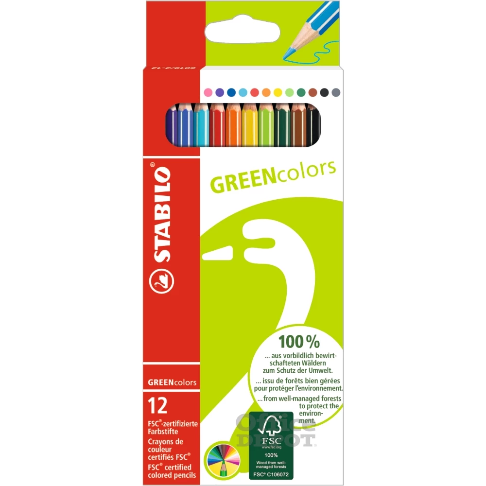 Stabilo Greencolors 12db-os színesceruza készlet