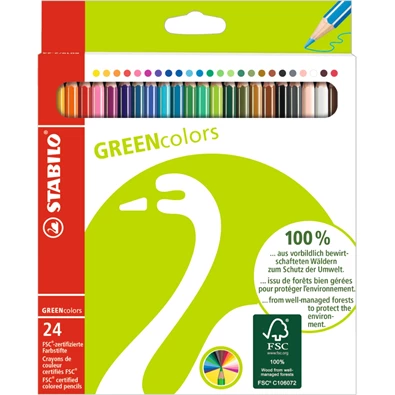 Stabilo Greencolors 24db-os színes ceruza készlet Stabilo Greencolors 24db-os színes ceruza készlet