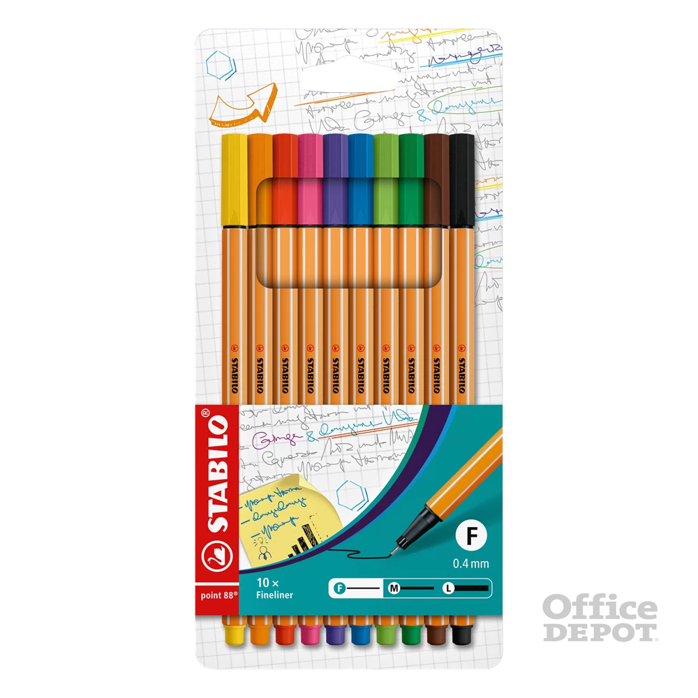 Stabilo Point 88 10db-os vegyes színű tűfilc készlet