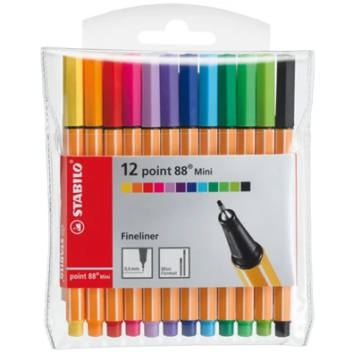 Stabilo Point 88 Mini 12db-os vegyes színű tűfilc készlet Stabilo Point 88 Mini 12db-os vegyes színű tűfilc készlet