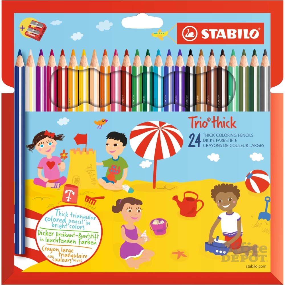 Stabilo Trio 24db-os színesceruza készlet + hegyező