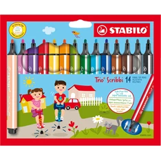 Stabilo Trio Scribbi 14db-os vegyes színű filctoll készlet Stabilo Trio Scribbi 14db-os vegyes színű filctoll készlet