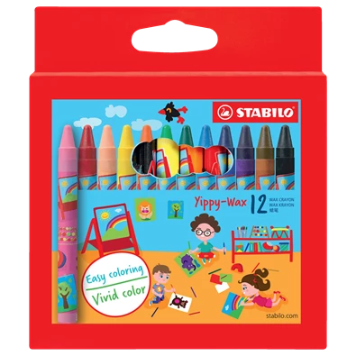 Stabilo Yippy-Wax 12db-os vegyes színű zsírkréta Stabilo Yippy-Wax 12db-os vegyes színű zsírkréta