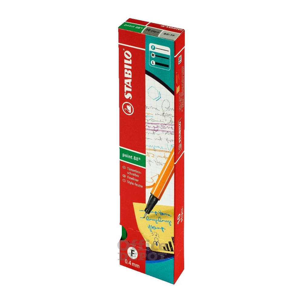 Stabilo point 88 10db/csomag zöld tűfilc