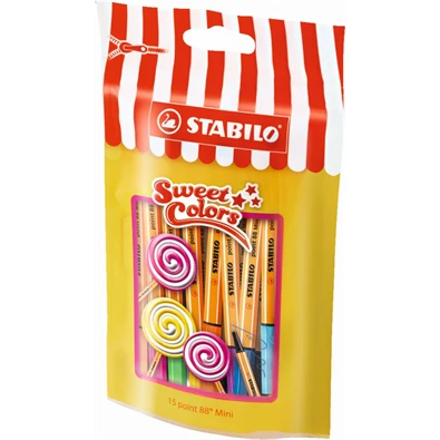 Stabilo Point 88 Mini Sweet Colors 15db-os vegyes színű tűfilc készlet Stabilo Point 88 Mini Sweet Colors 15db-os vegyes színű tűfilc készlet