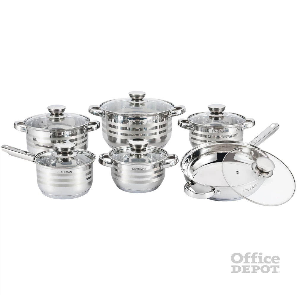 Stahlman ST-403 12 részes rozsdamentes acél edénykészlet