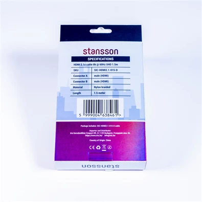 Stansson 1,5m HDMI 2.1 kábel Stansson 1,5m HDMI 2.1 kábel