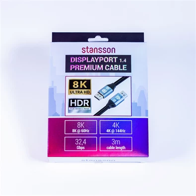 Stansson 3m Displayport v1.4 kábel Stansson 3m Displayport v1.4 kábel