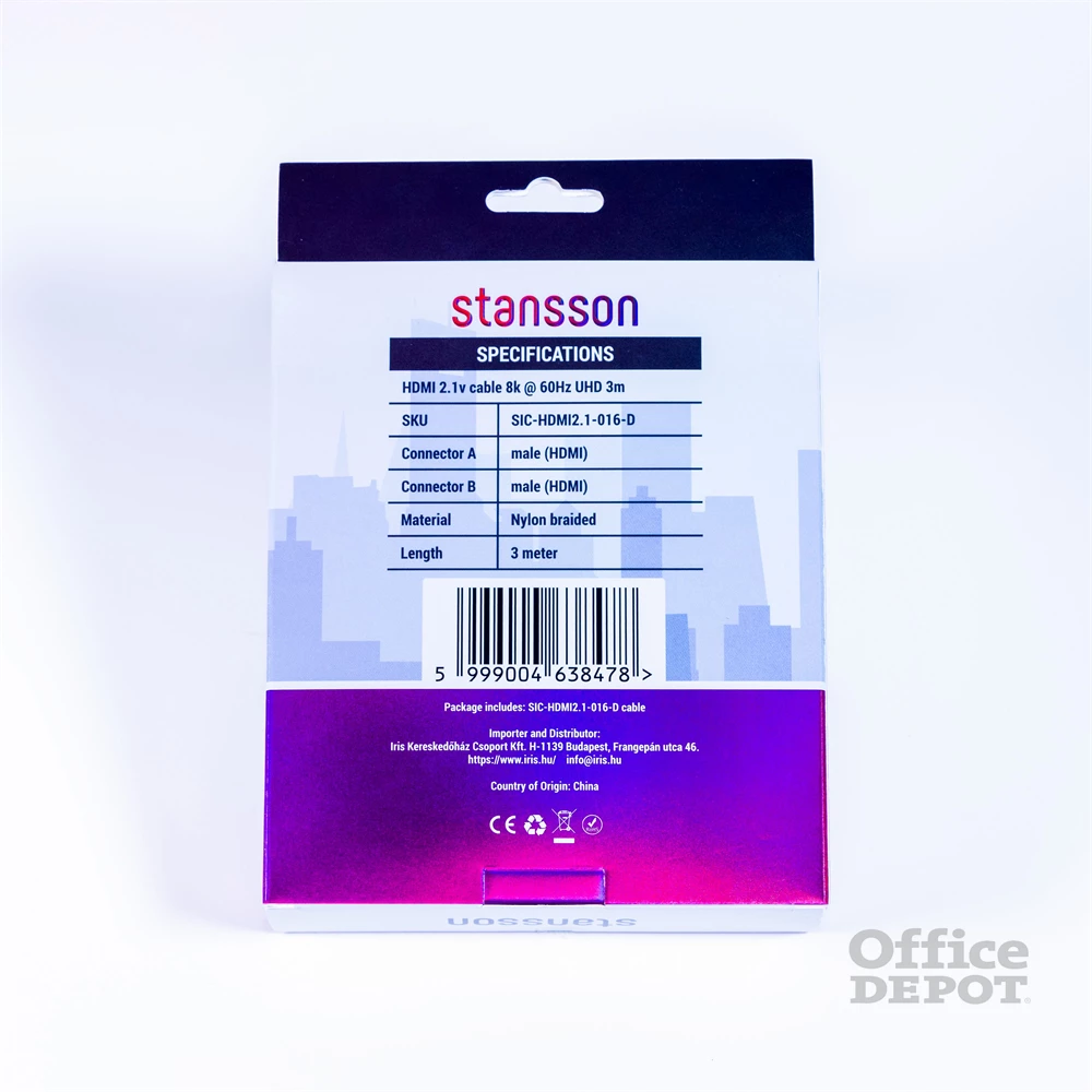 Stansson 3m HDMI 2.1 kábel