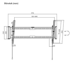 Stansson WM-4390-4 43"-90" dönthető fali TV konzol Stansson WM-4390-4 43"-90" dönthető fali TV konzol
