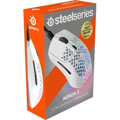 SteelSeries Aerox 3 (2022) Snow fehér optikai gamer egér SteelSeries Aerox 3 (2022) Snow fehér optikai gamer egér