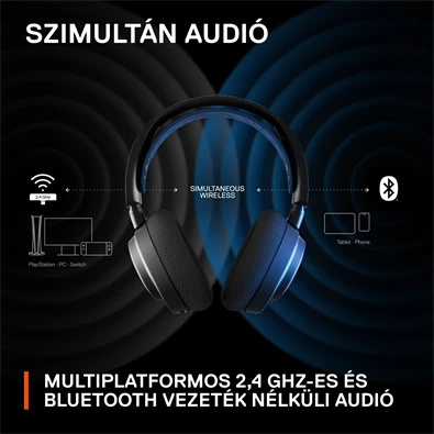Steelseries Arctis Nova 7P vezeték nélküli kék-fekete gamer headset Steelseries Arctis Nova 7P vezeték nélküli kék-fekete gamer headset