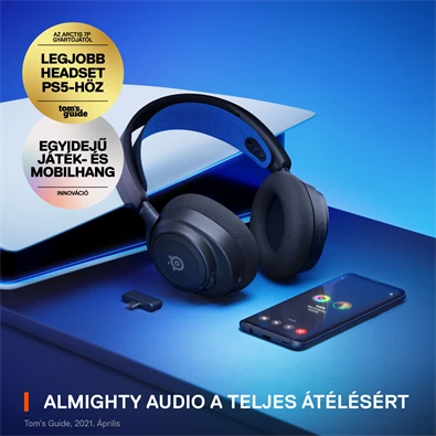 Steelseries Arctis Nova 7P vezeték nélküli kék-fekete gamer headset Steelseries Arctis Nova 7P vezeték nélküli kék-fekete gamer headset