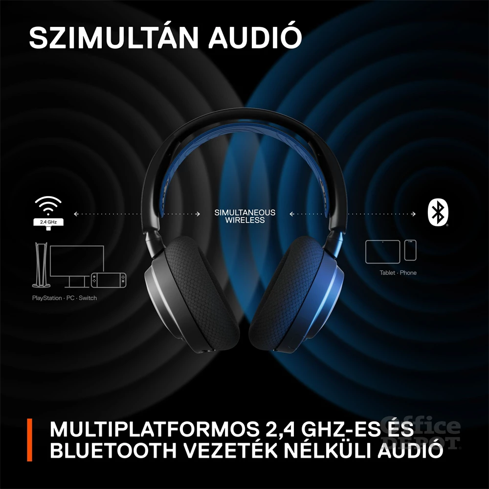Steelseries Arctis Nova 7P vezeték nélküli kék-fekete gamer headset