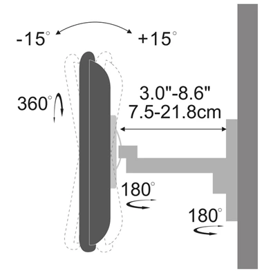 Stell SHO 1161 13"-40" VESA 200x200 kihúzható, dönthető, forgatható fali konzol Stell SHO 1161 13"-40" VESA 200x200 kihúzható, dönthető, forgatható fali konzol