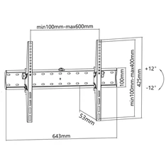Stell SHO 3310 40"-70" VESA 600x400 slim dönthető fali konzol Stell SHO 3310 40"-70" VESA 600x400 slim dönthető fali konzol
