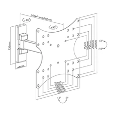 Stell SHO 4520 23"-42" VESA 200x200 kihúzható fali konzol Stell SHO 4520 23"-42" VESA 200x200 kihúzható fali konzol