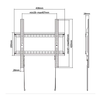 Stell SHO 5200 32"-70" fix fekete fali konzol Stell SHO 5200 32"-70" fix fekete fali konzol